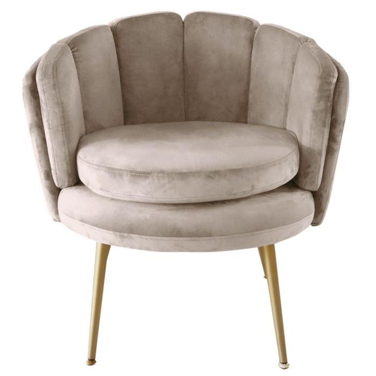 Paris Prix Fauteuil Arrondi en Velours  Dabren  80cm Taupe