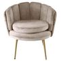Voir la diapositive 2 : Paris Prix Fauteuil Arrondi en Velours  Dabren  80cm Taupe