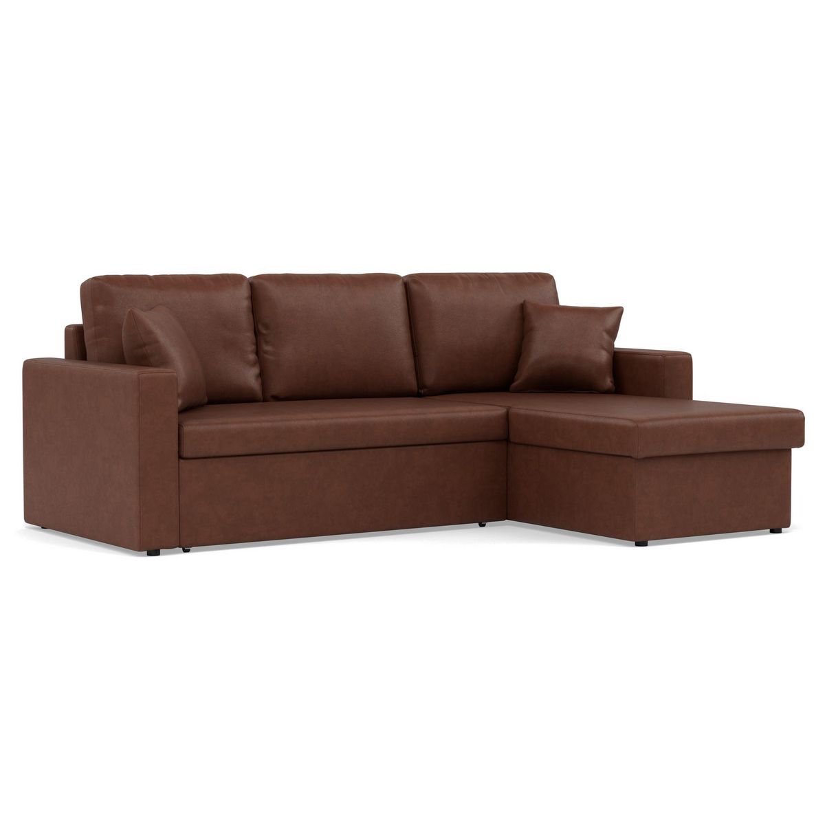 BEST MOBILIER Cyrus - canapé d'angle réversible 4 places - convertible avec coffre - en simili