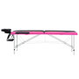Voir la diapositive 3 : VIDAXL Table de massage pliable 2 zones Aluminium Noir et rose