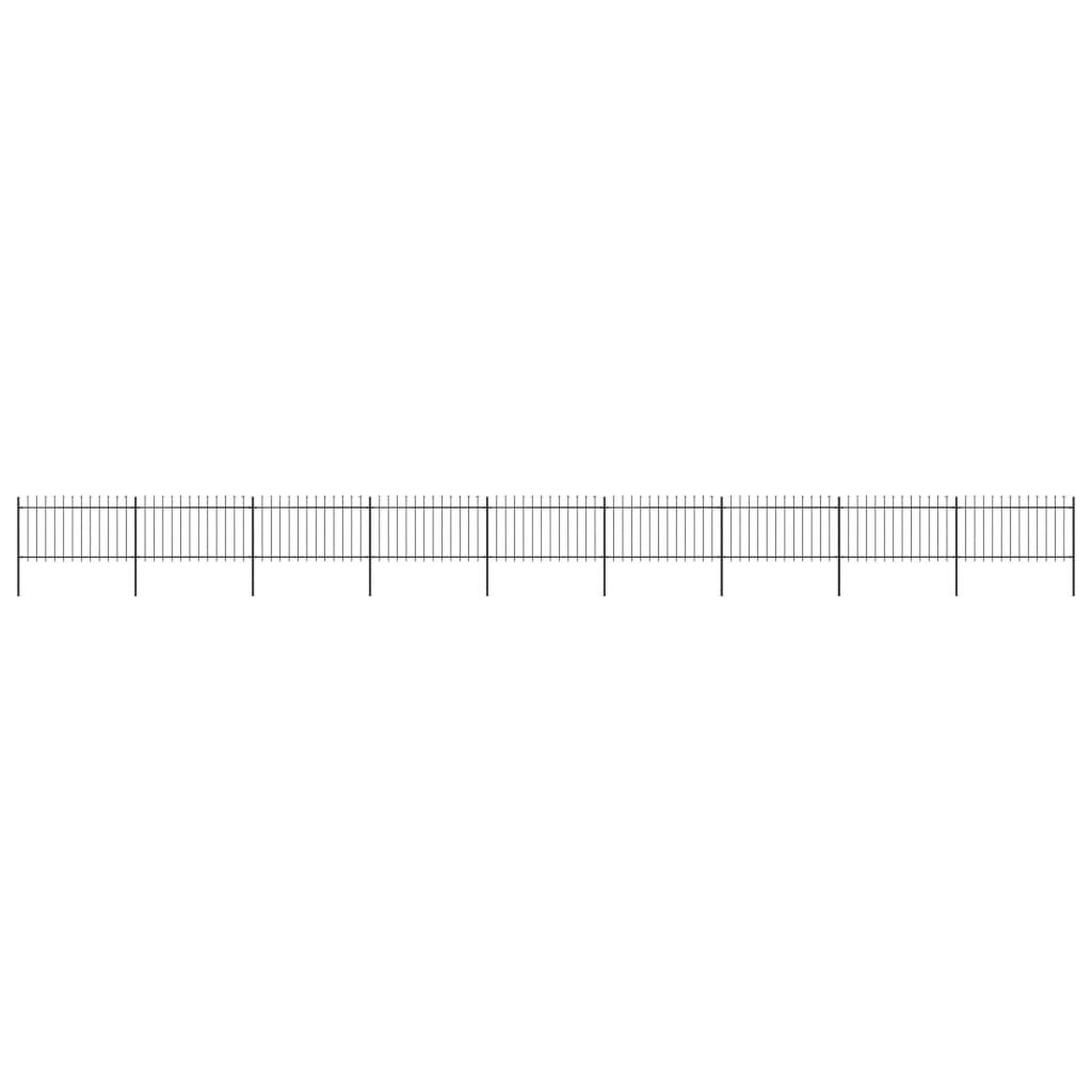 Voir la diapositive 1 : VIDAXL Cloture de jardin avec dessus en lance Acier 15,3 x 1 m Noir