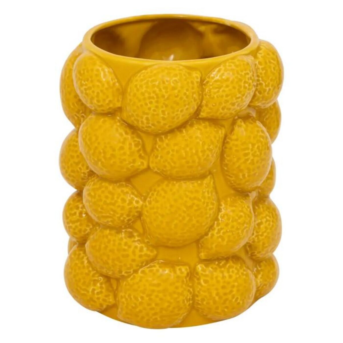 ATMOSPHERA Vase Citron en Céramique  Yucatan  18cm Jaune