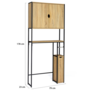 Voir la diapositive 6 : ID MARKET Meuble WC 3 en 1 avec armoires de rangement DETROIT design industriel
