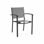 SWEEEK Lot de 4 fauteuils de jardin empilables aluminium et textilène P56xL57xH85cm