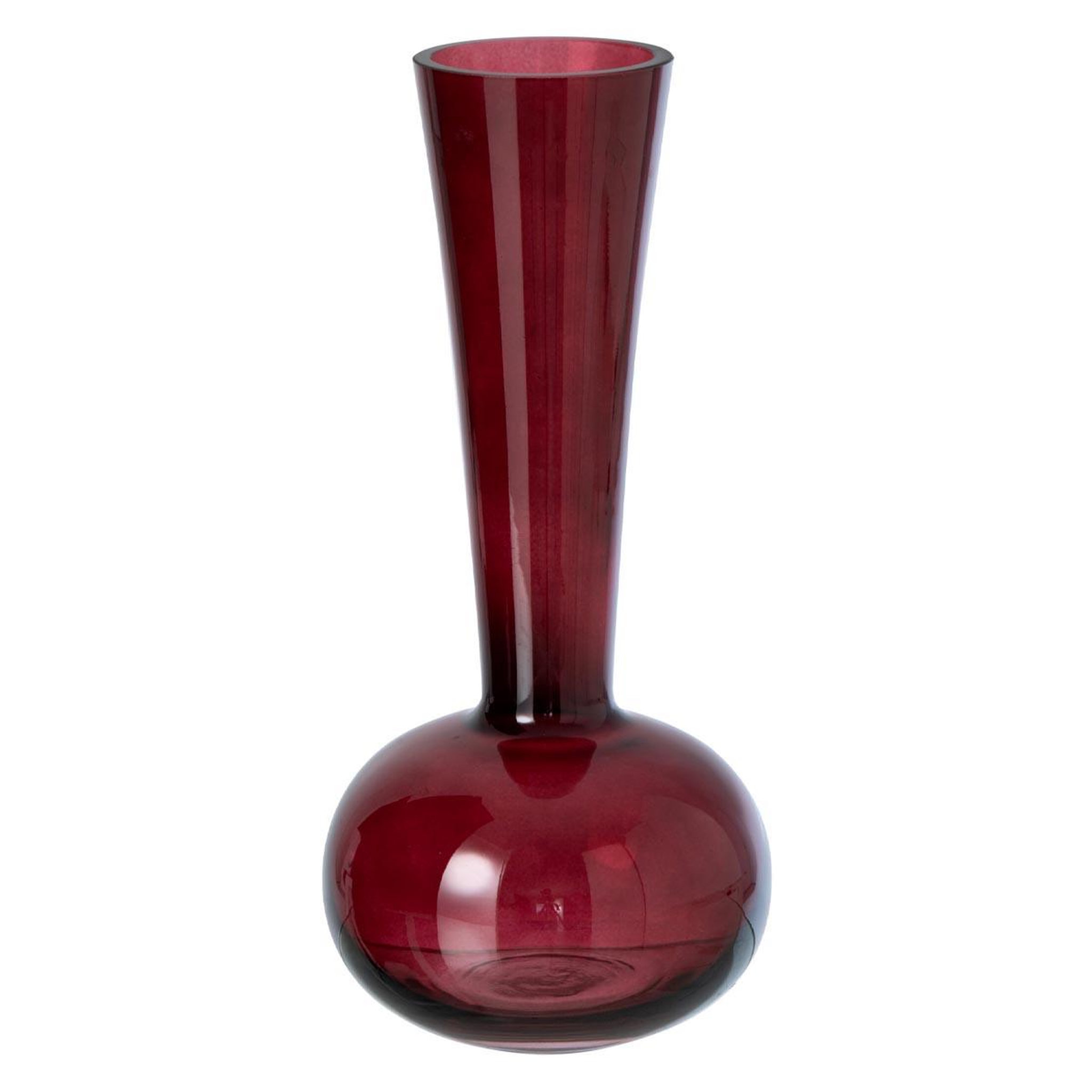 J-LINE Vase design en verre  iris  32cm bordeaux