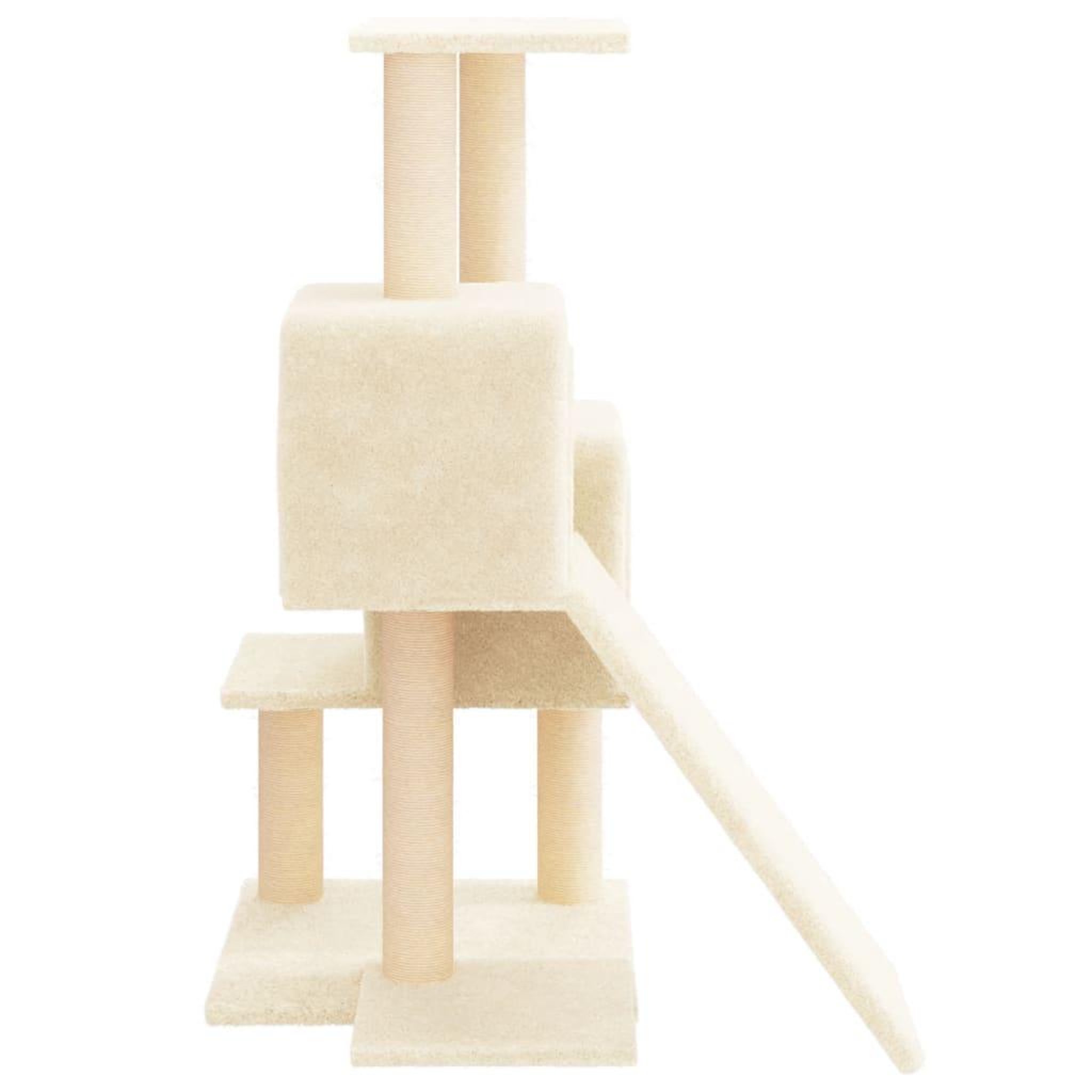 Voir la diapositive 4 : VIDAXL Arbre a chat avec griffoirs en sisal Creme 82 cm