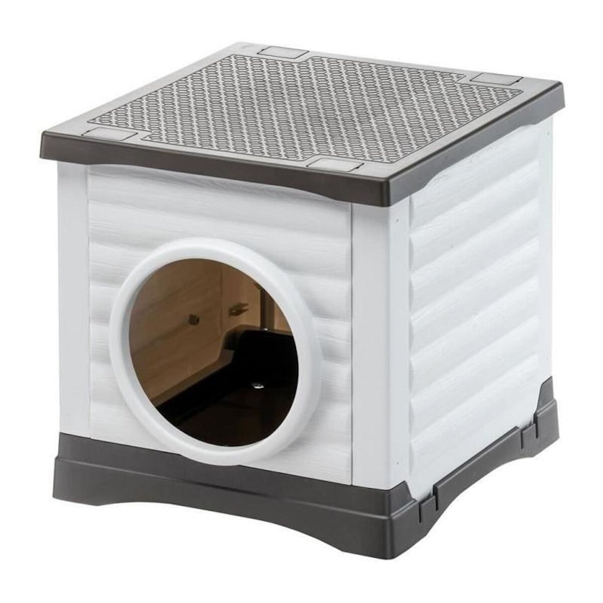 Ferplast Niche - FERPLAST - PETVILLA 50 - 38,5 x 43 x 38,5 cm - Blanc / Gris