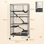 Voir la diapositive 3 : PAWHUT Cage rongeurs 4 plateformes 3 rampes 4 portes dim. 80L x 52l x 159H cm acier gris moucheté noir