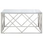 Voir la diapositive 4 : VIDAXL Table basse argente acier inoxydable et verre trempe