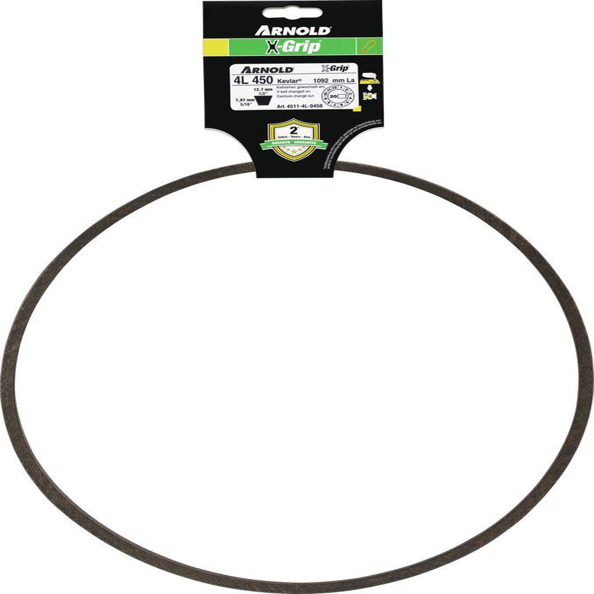ARNOLD Courroie trapézoïdale x-grip v de type 4l450