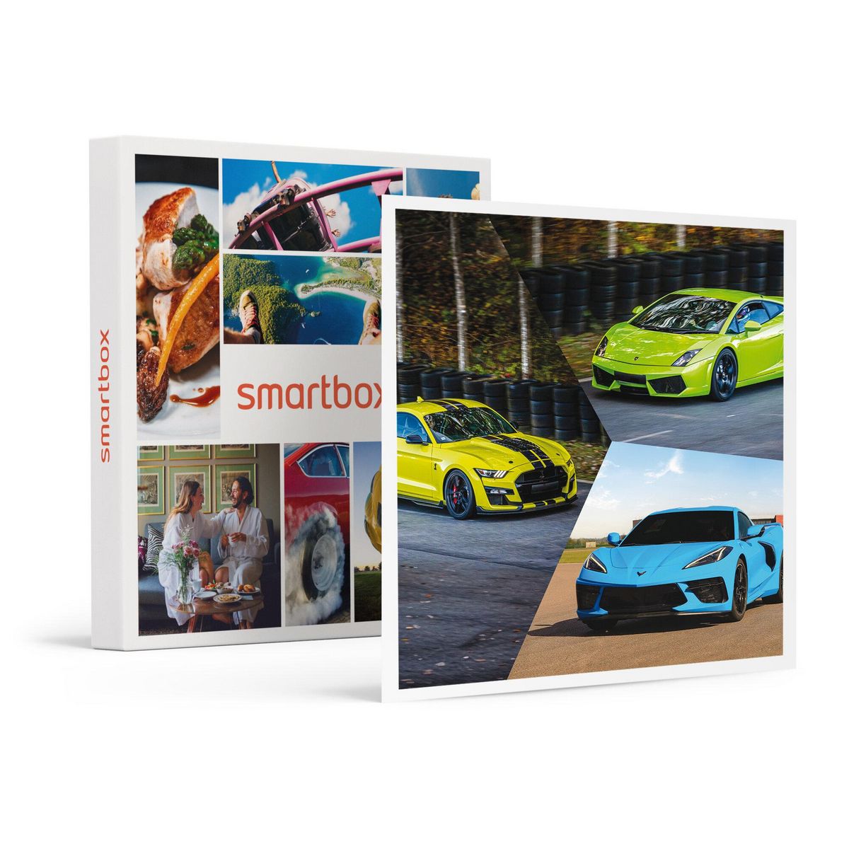 Smartbox Stage de pilotage multivolant : 2 tours en Corvette, 2 tours en Lamborghini Gallardo LP560 et 2 tours en Mustang sur le circuit du Luc - Coffret Cadeau Sport & Aventure