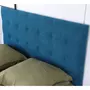 HOMIFAB Tête de lit capitonnée en velours bleu canard 140 cm - Nino