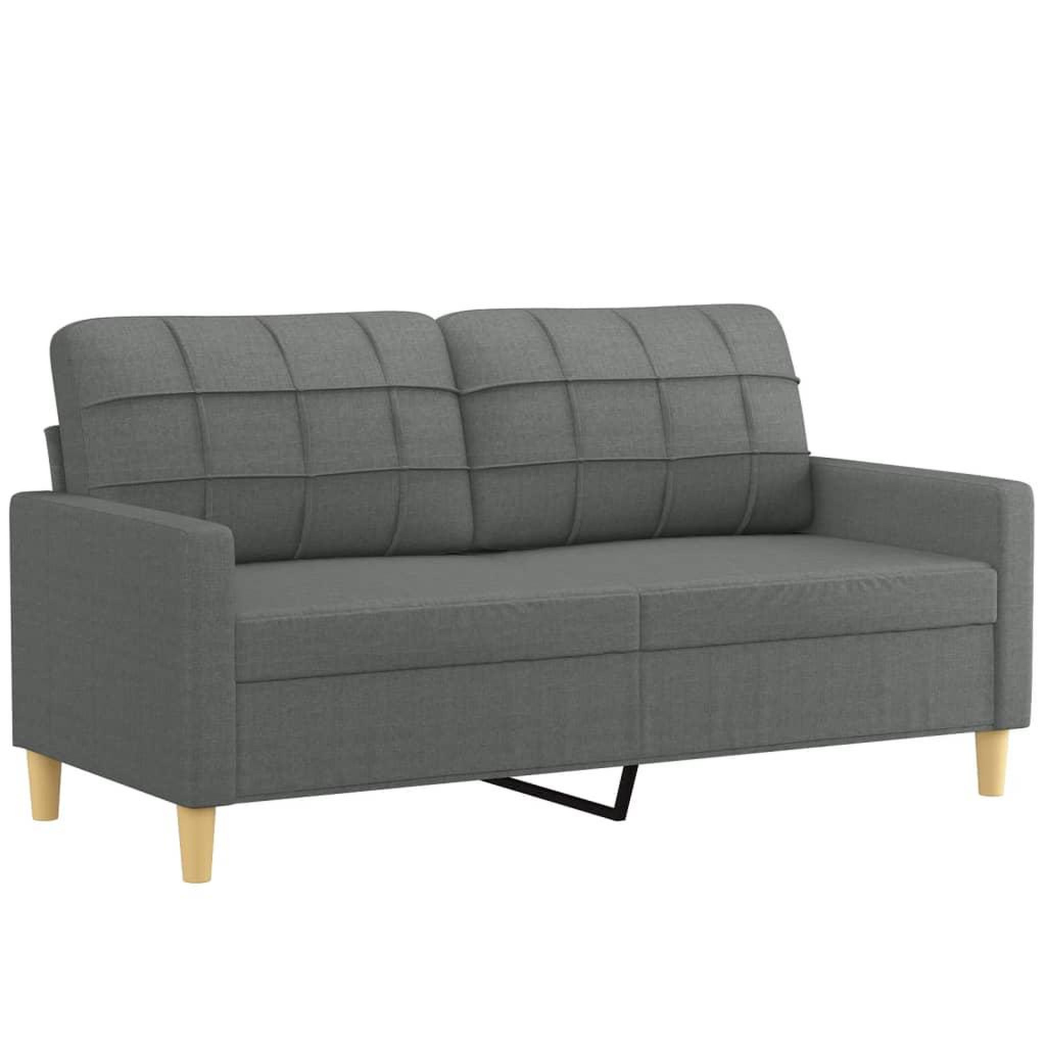 Voir la diapositive 2 : VIDAXL Canape a 2 places Gris fonce 140 cm Tissu