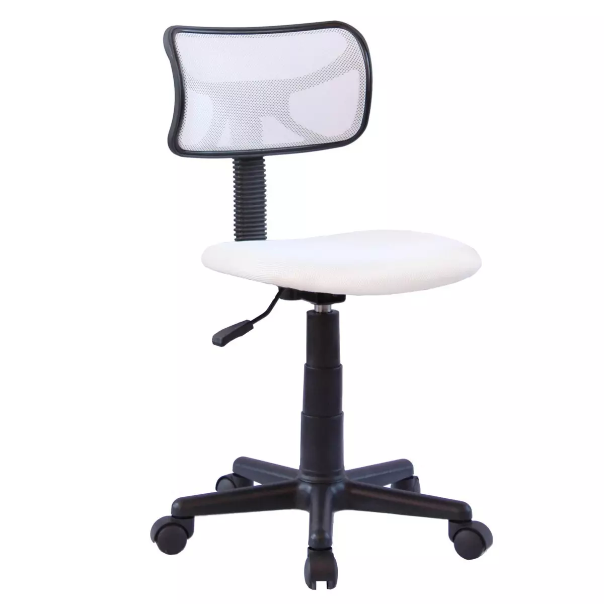 IDIMEX Chaise de bureau pour enfant MILAN fauteuil pivotant et ergonomique, siège à roulettes avec hauteur réglable, mesh blanc