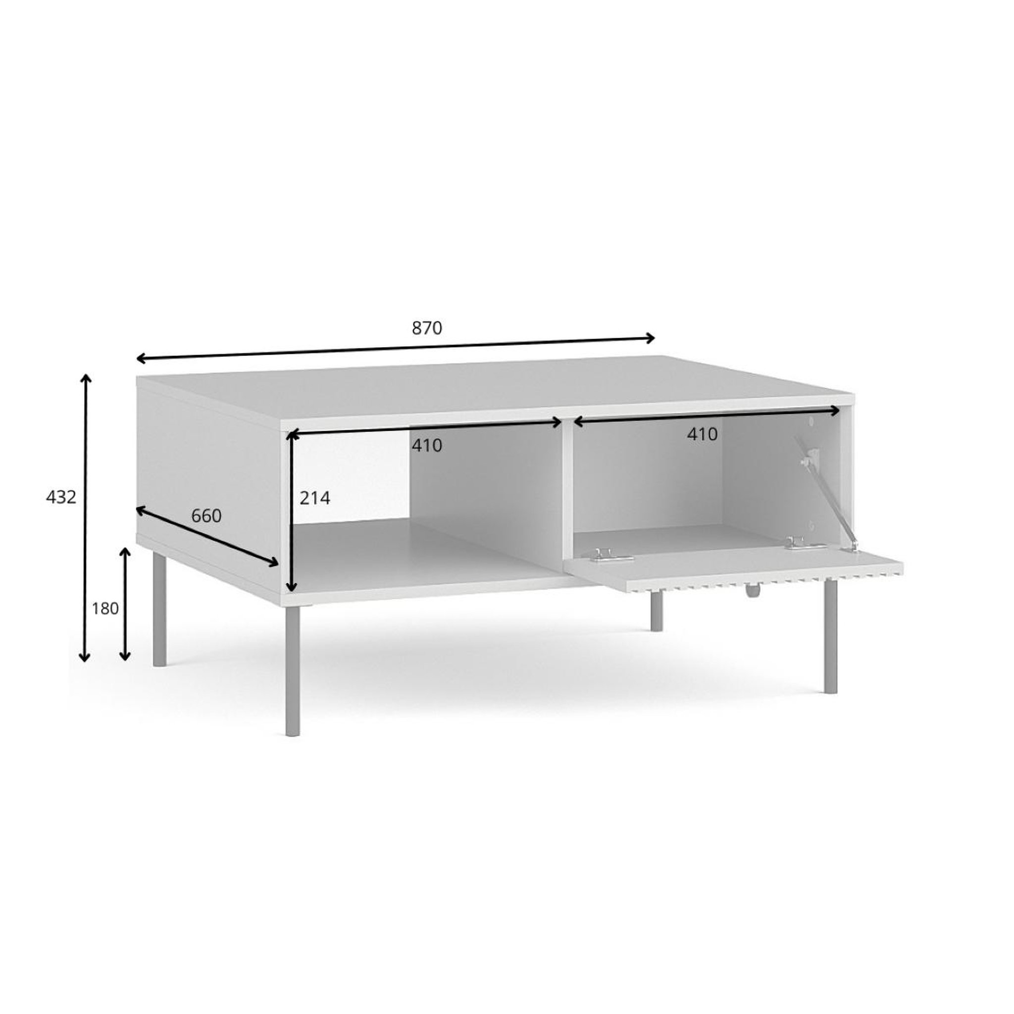 Voir la diapositive 5 : JLC KREATION Table basse moderne grise avec tiroir simy