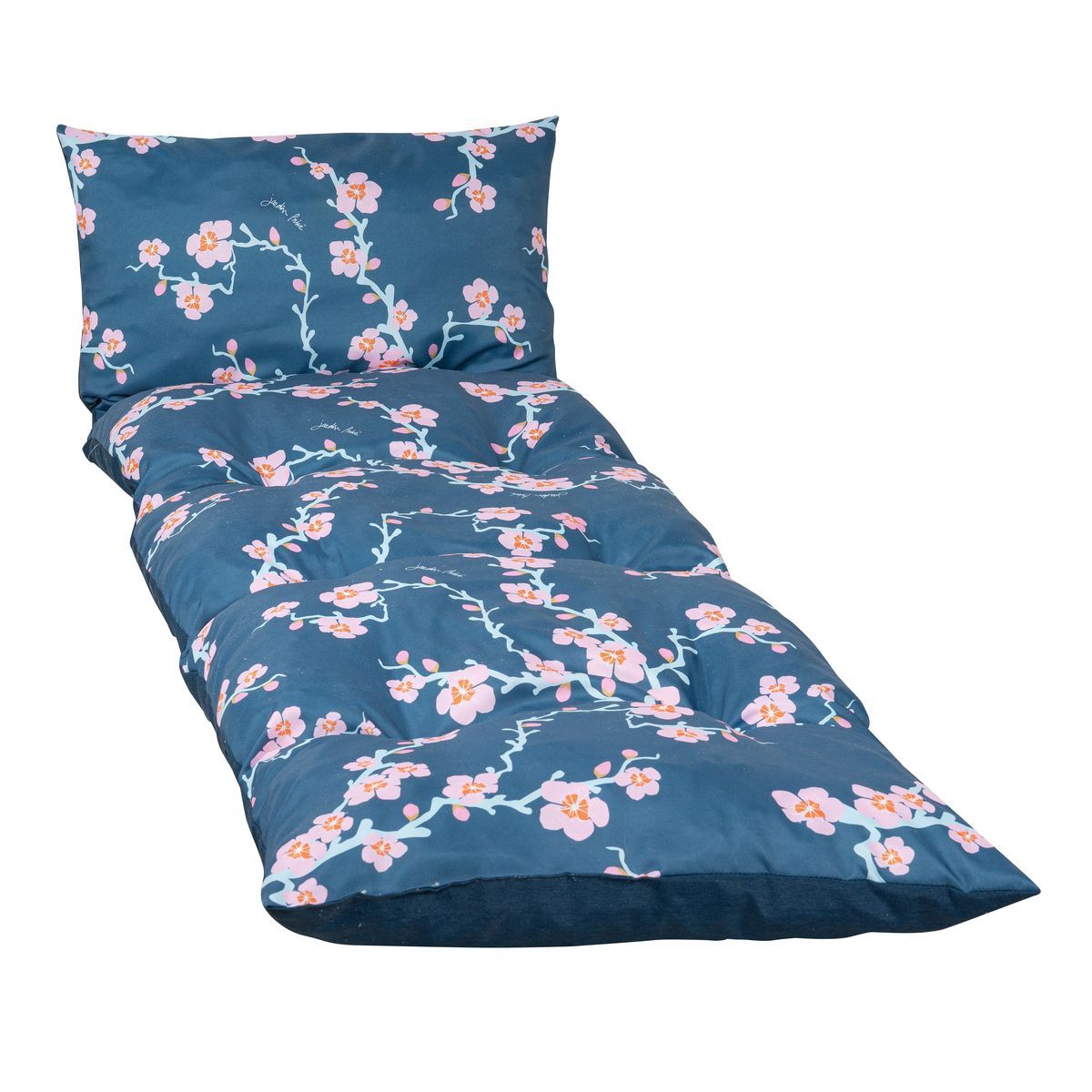 Jardin Privé Coussin pour bain de soleil flocons 1800x560cm bleu marine OSAKA