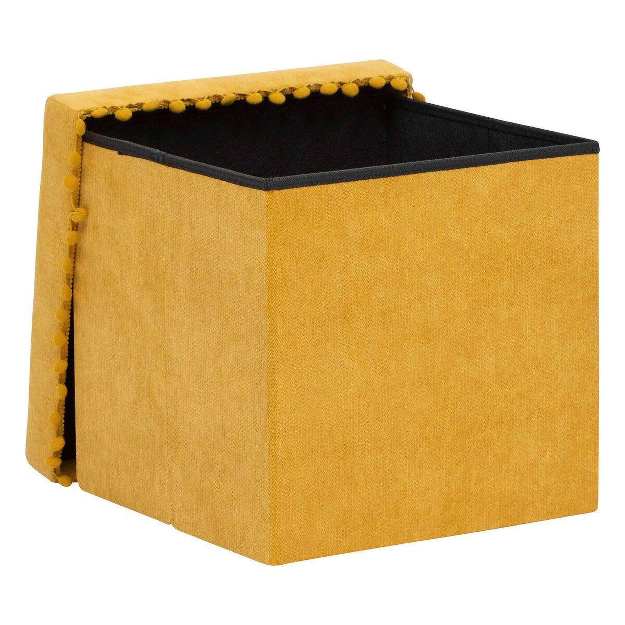 Voir la diapositive 2 : ATMOSPHERA Pouf coffre pliable  mémo  40cm ocre