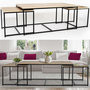 Voir la diapositive 6 : ID MARKET Lot de 3 tables basses gigognes DETROIT 113 cm design industriel