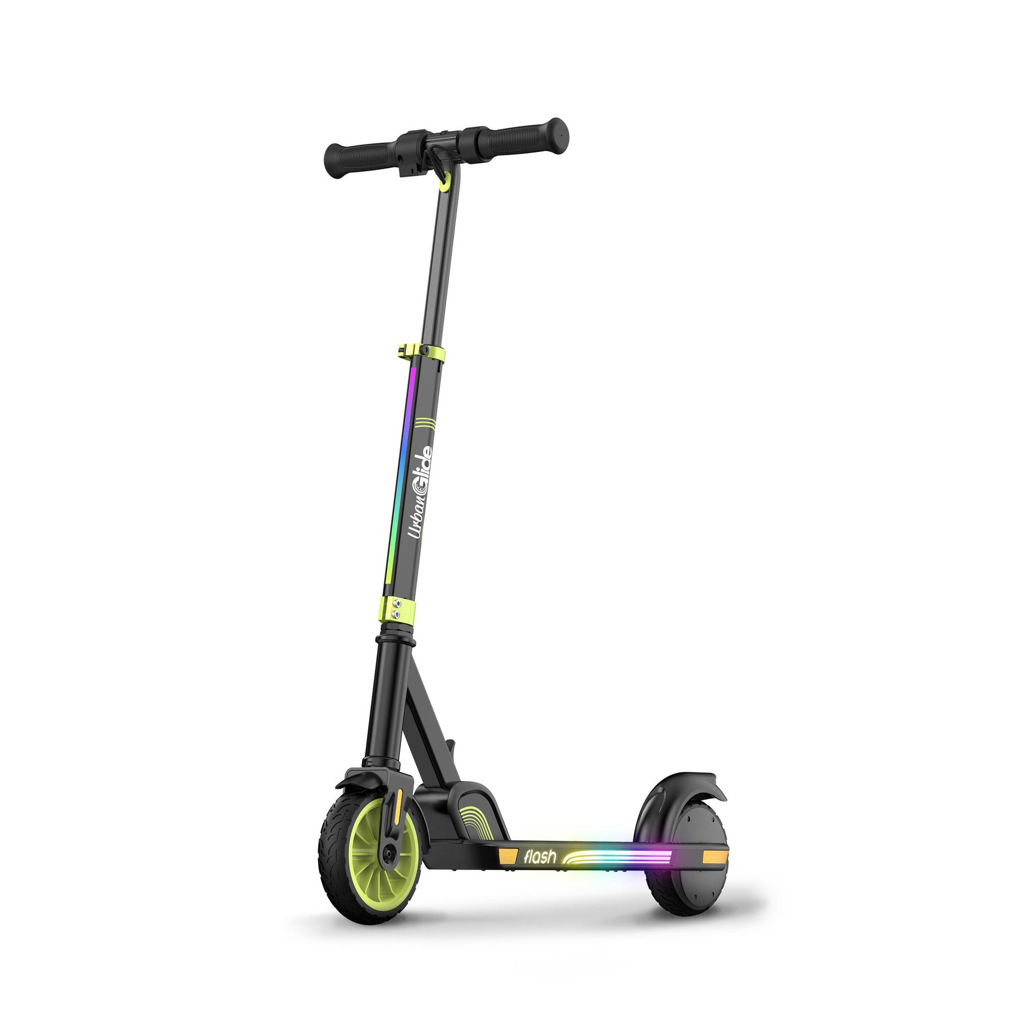 URBANGLIDE Ride flash – trottinette électrique enfant 6 ans+ | 16km/h | lumières led rgb | 6,5 kg