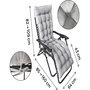 Voir la diapositive 3 : Habitat et Jardin Fauteuil de jardin relax zéro gravité avec coussin matelassé  Sintra  - Gris