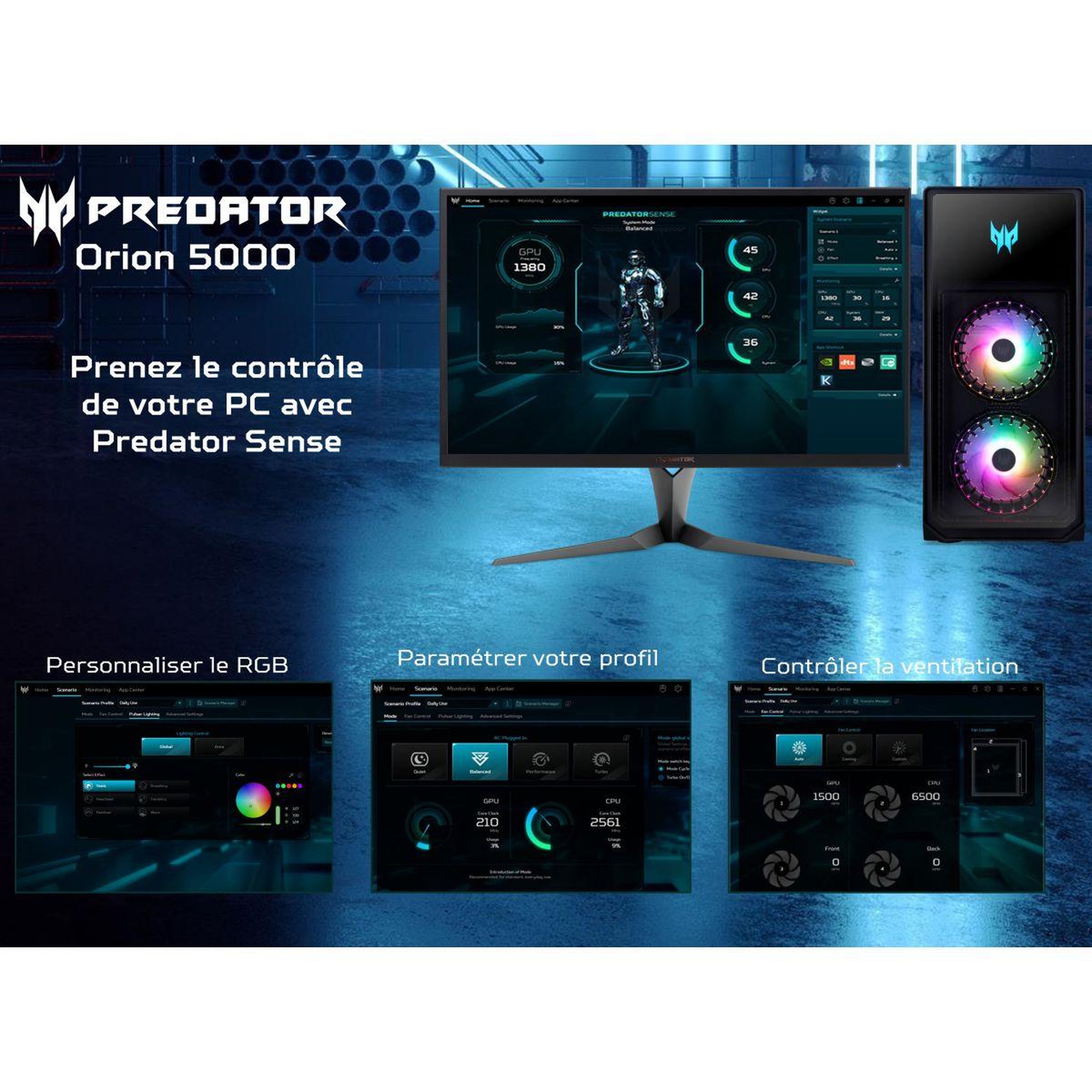 Voir la diapositive 3 : ACER PC Gamer Predator Orion 5000 PO5-655