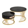 Voir la diapositive 6 : MERAX Lot De 2 Table Basse Gigognes Ronde Noir