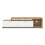 Voir la diapositive 3 : ID MARKET Meuble TV  180 cm MALO  bois et placards blancs