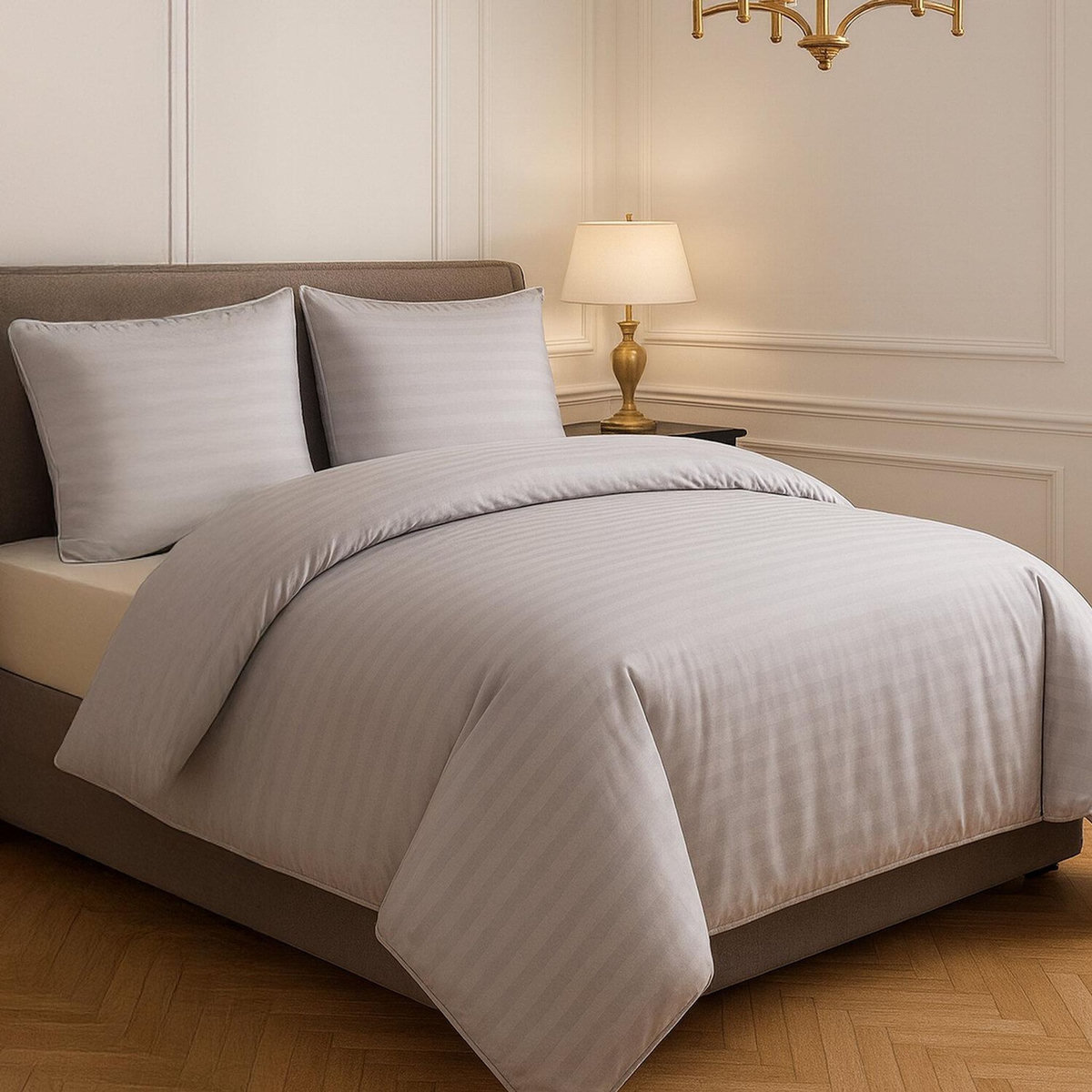 Home collection Parure housse de couette 100% satin de coton 80 fils