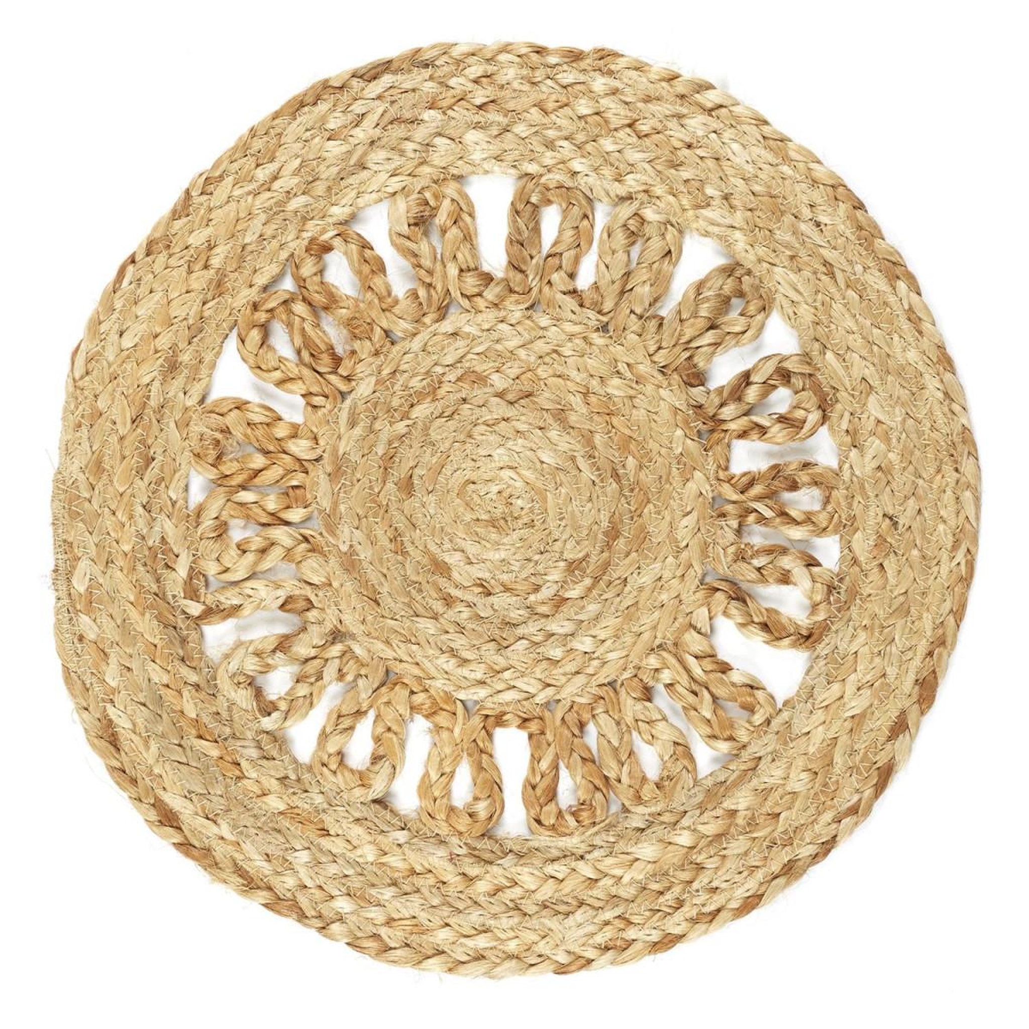 Voir la diapositive 2 : The Home Deco Factory Set de table rond déco  jute ajouré  35cm naturel