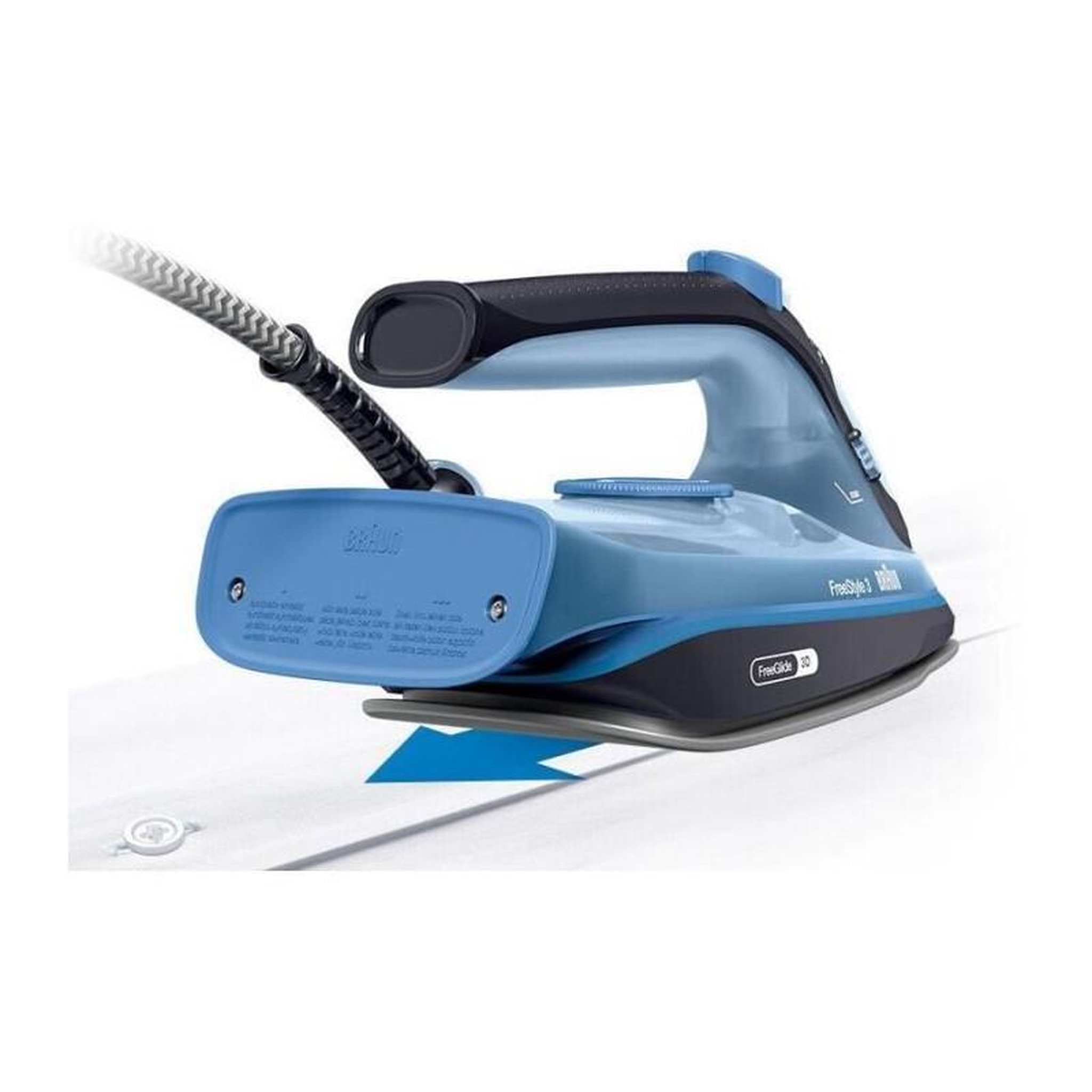 Voir la diapositive 5 : BRAUN BRAUN FI3194 BK FreeStyle 3 - Fer vapeur - Puissance 2400 W - Vapeur constante 45 g/min Pressing 200g/min - Semelle SuperCeramic