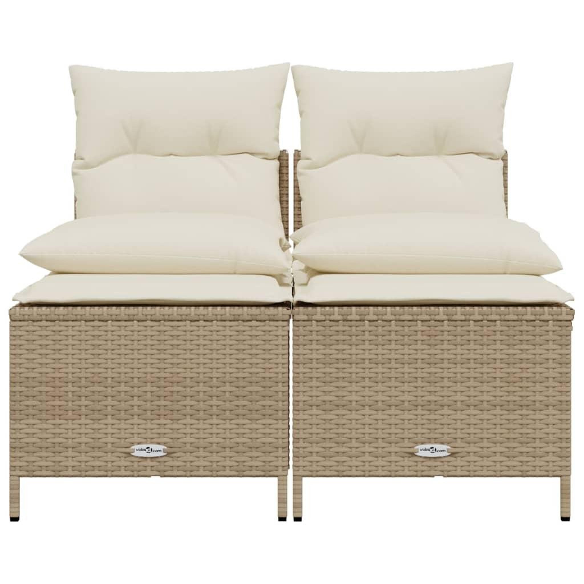 Voir la diapositive 3 : VIDAXL Salon de jardin avec coussins 4 pcs beige resine tressee