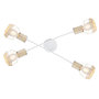 Voir la diapositive 2 : GLOBO Plafonnier design scandinave Bana - 4 Ampoules - Blanc