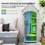 Voir la diapositive 5 : OUTSUNNY Armoire abri de jardin remise pour outils 3 étagères porte loquet toit pente bitumé dim. 77L x 54l x 179H cm bois sapin pré-huilé gris