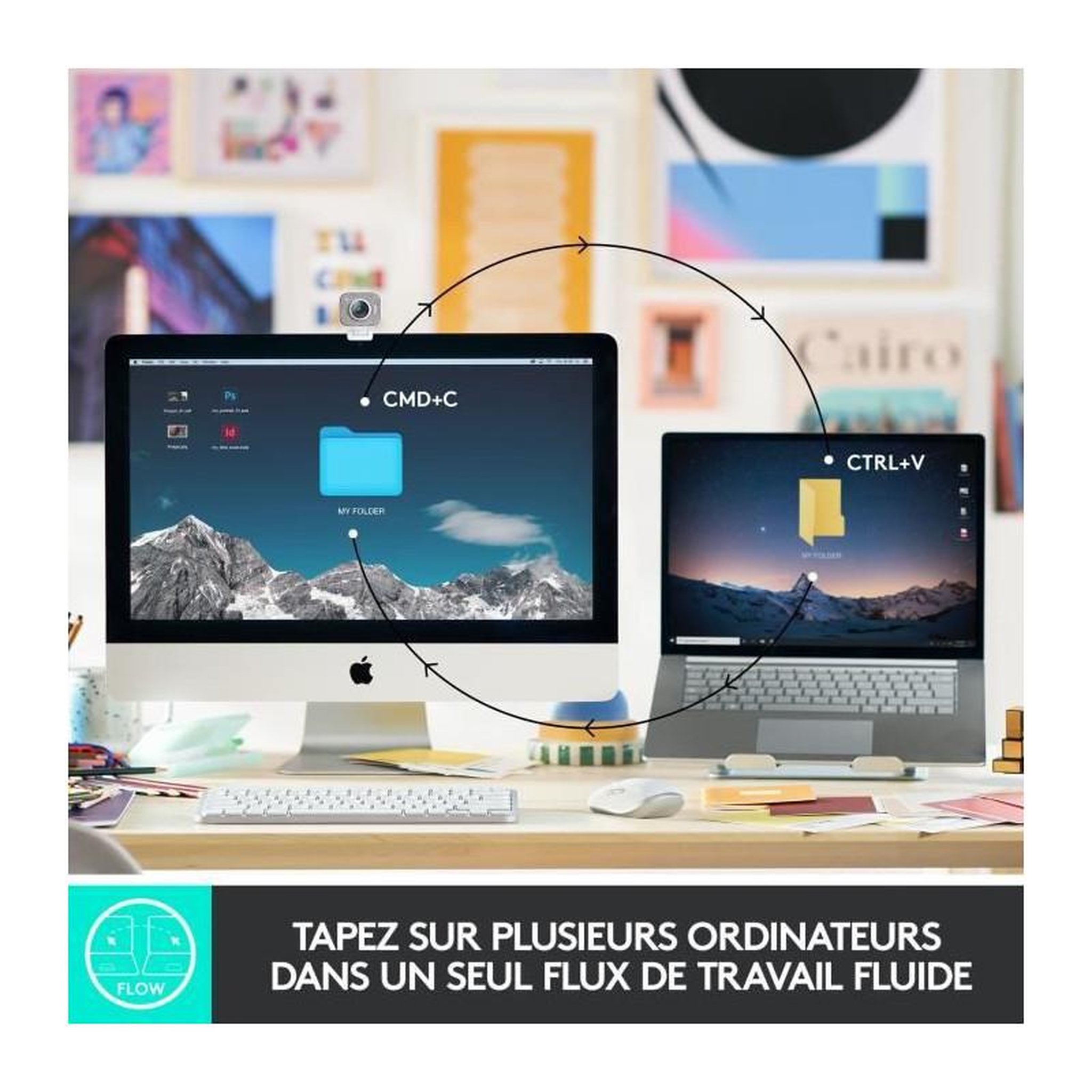 Voir la diapositive 5 : Logitech Clavier sans fil Logitech - MX Keys Mini - GRIS PALE - Compact, Bluetooth, retroeclaire pour MAC, iOS, Windows, Linux, Android