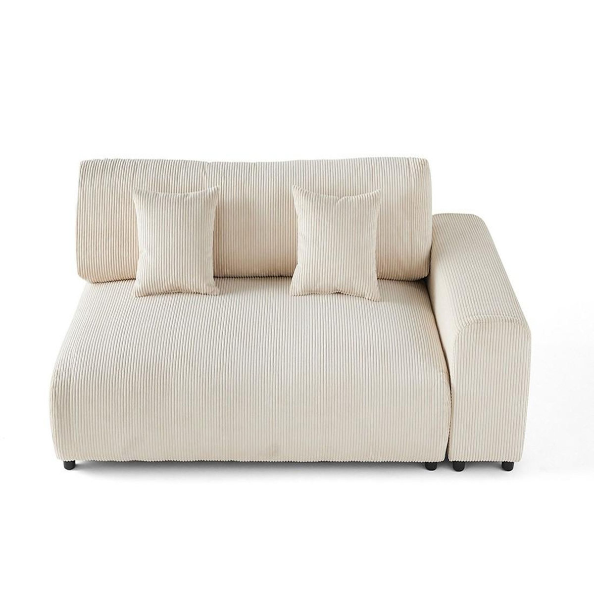 LISA DESIGN Garance - module d'assise 3 places avec accoudoir droit - en velours côtelé