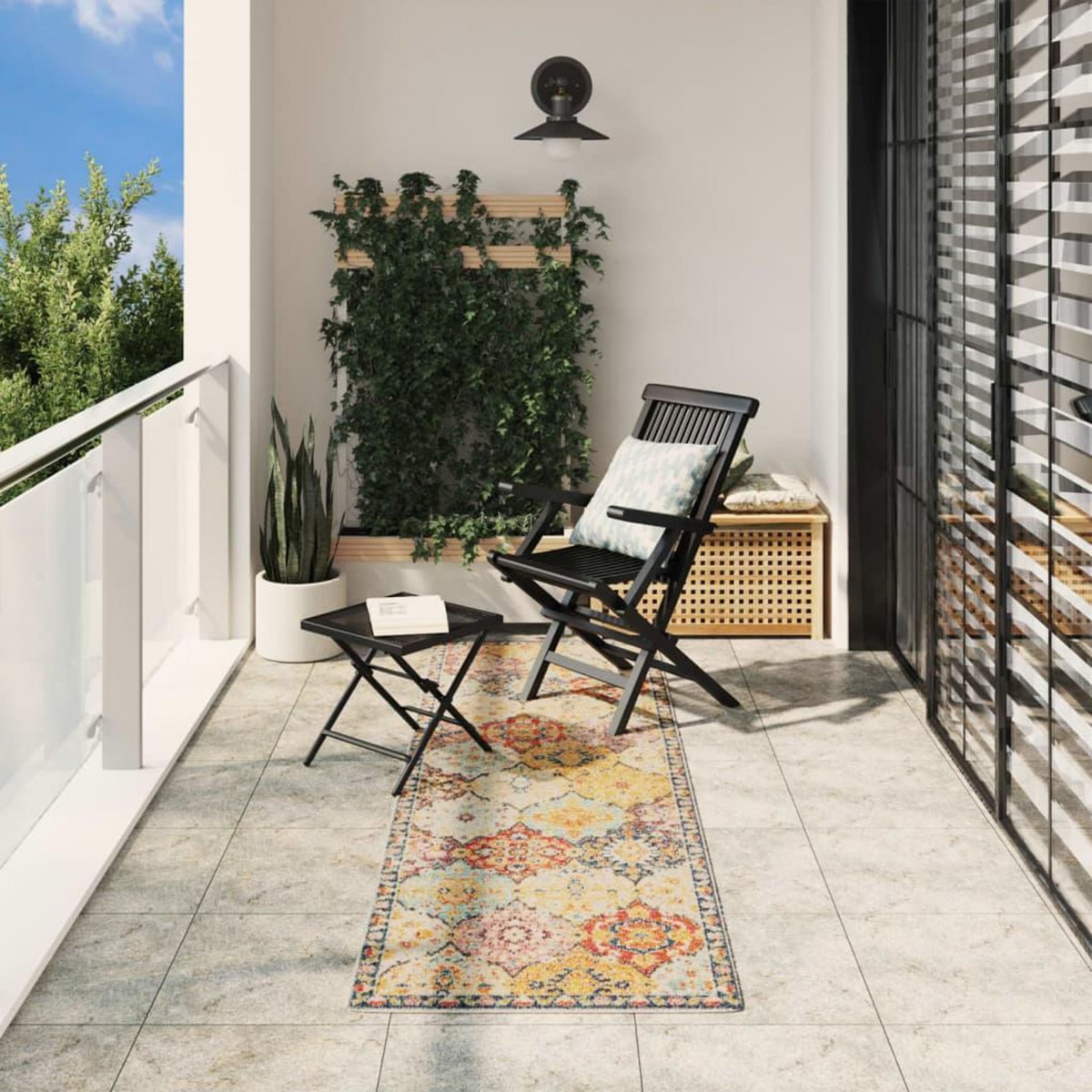 VIDAXL Tapis ARBIZU interieur exterieur design vintage 80x250 cm