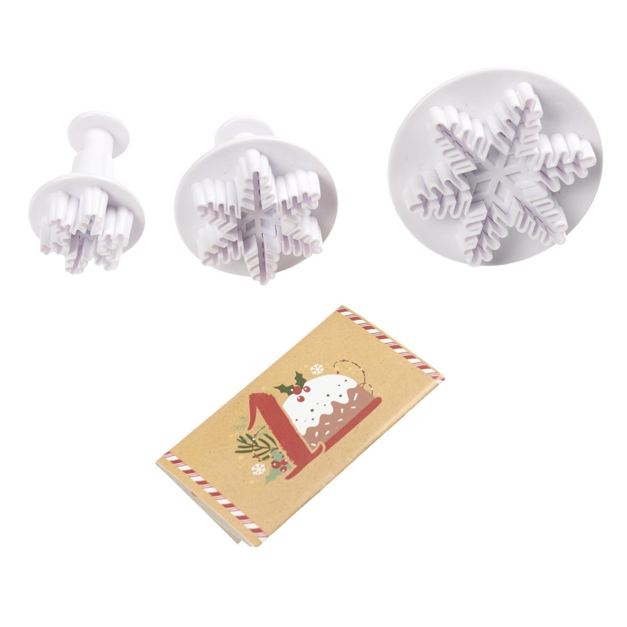 Voir la diapositive 3 : Lily Cook Calendrier de l'avent pâtisserie – roue déco gâteaux de noël 8 compartiments - rouge