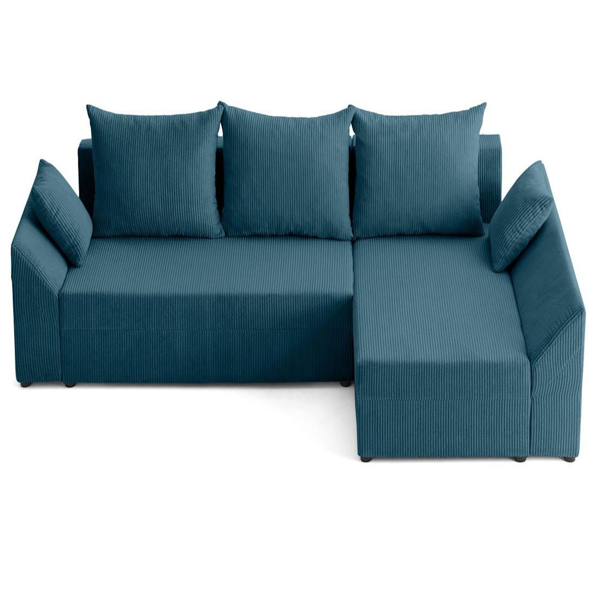 BEST MOBILIER Mike - canapé d'angle réversible - 4 places - convertible avec coffre - en velours côtelé