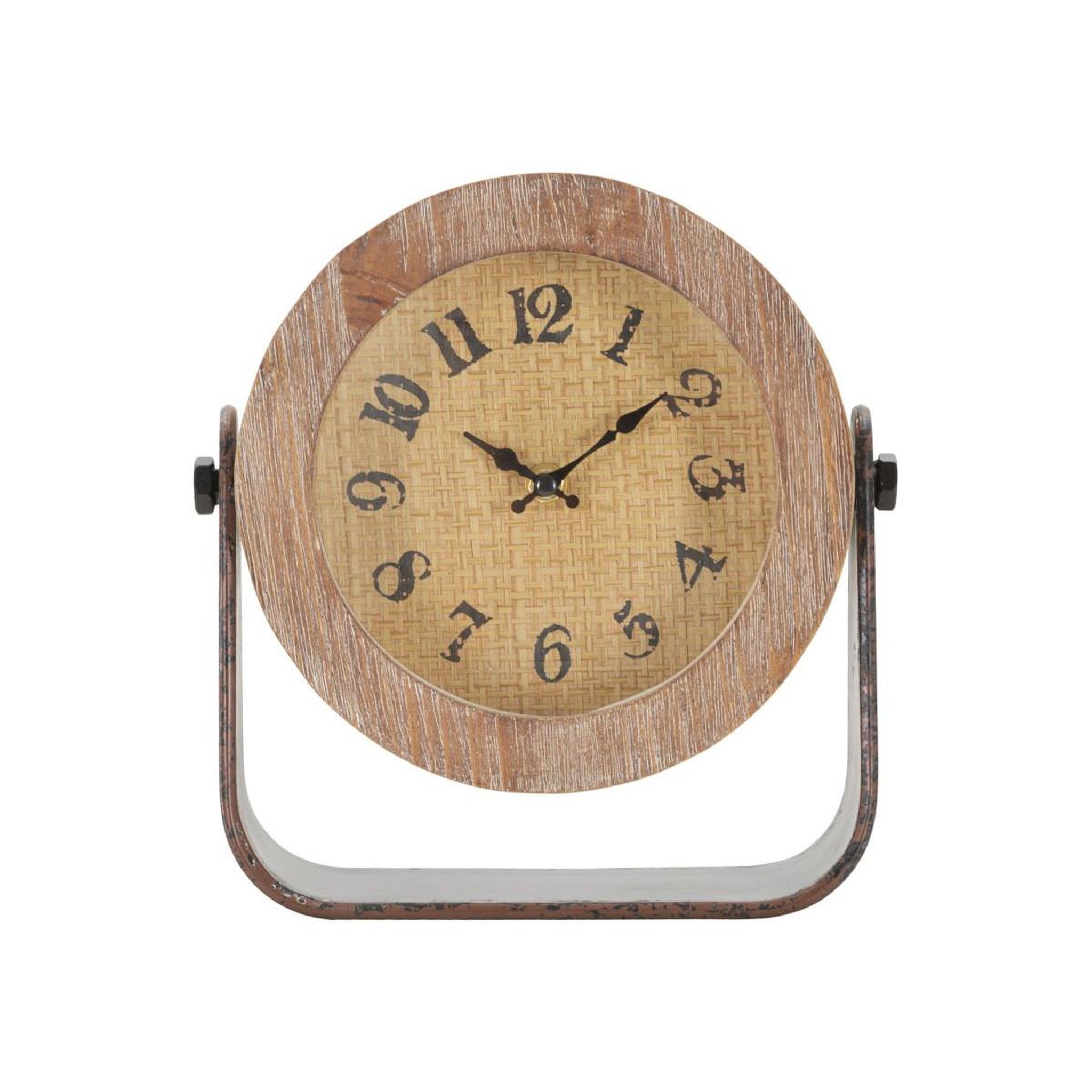 Paris Prix Horloge à poser en bois  round  24cm marron