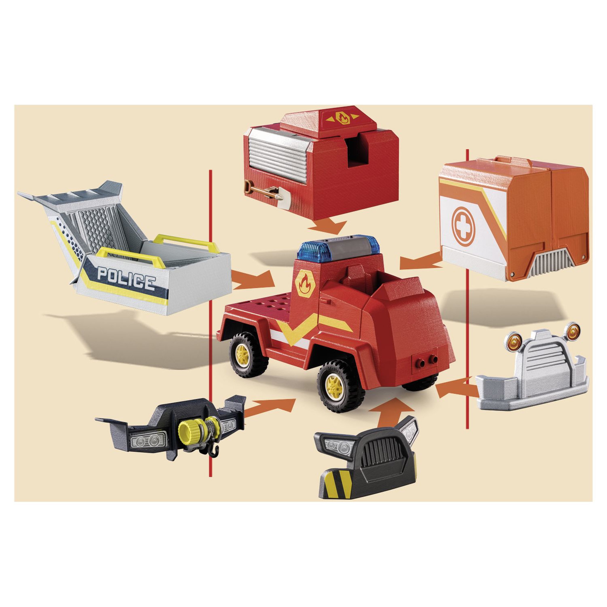 Voir la diapositive 5 : PLAYMOBIL Duck on call 70914 Véhicule de pompier