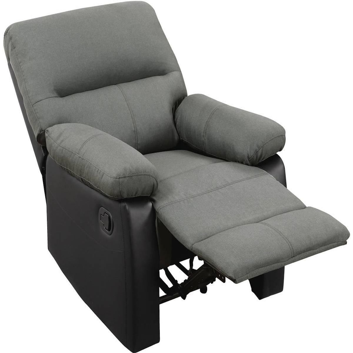 Habitat et Jardin Fauteuil relax  Lincoln  - 90 x 89 x 103 cm - Noir/Gris foncé
