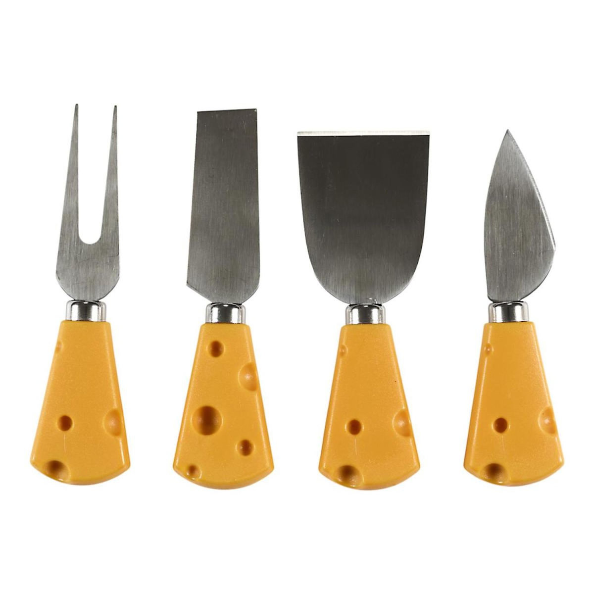 Paris Prix Lot de 4 Couteaux à Fromage  Cheese  12cm Jaune