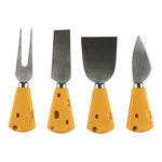 Paris Prix Lot de 4 Couteaux à Fromage  Cheese  12cm Jaune