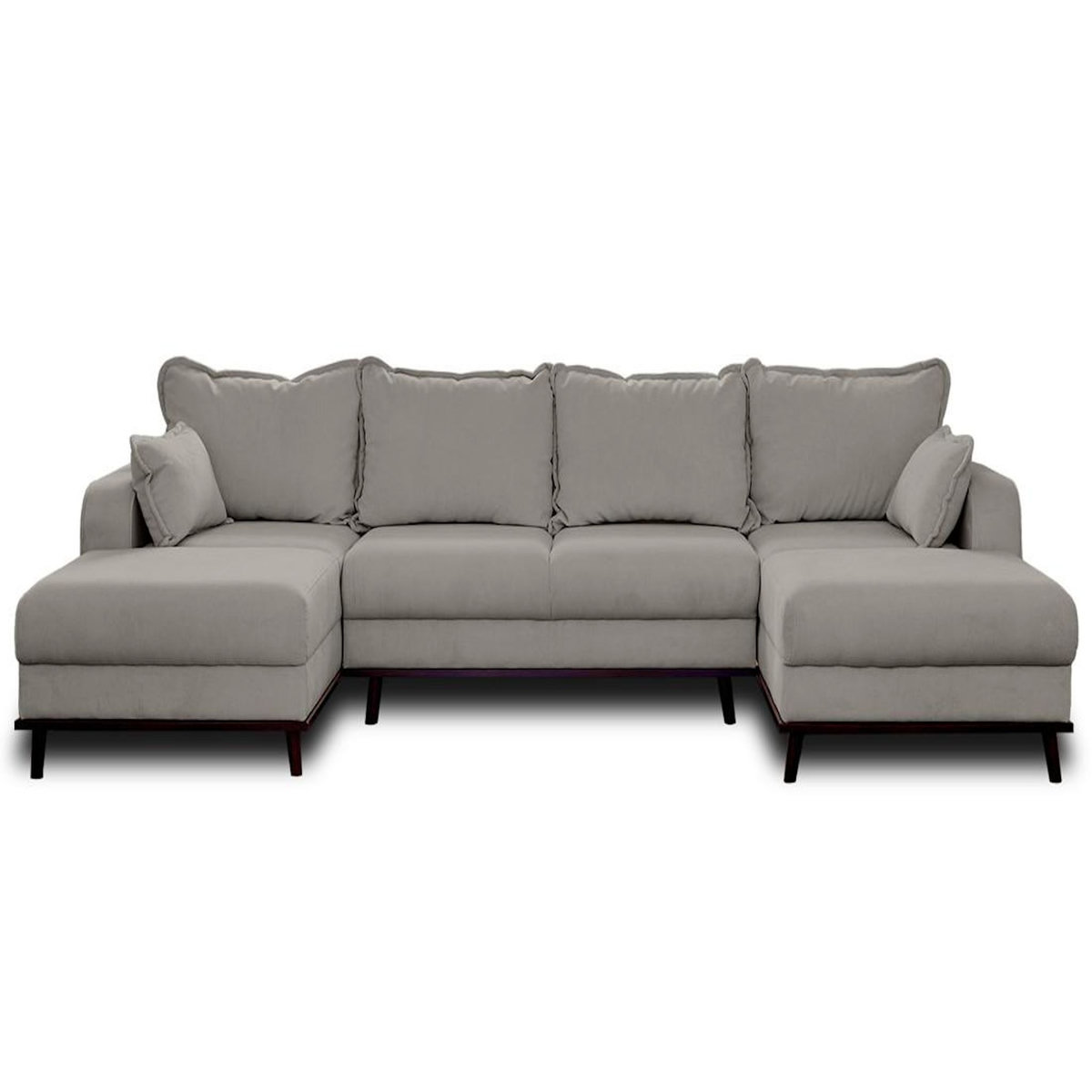 LISA DESIGN Albane - canapé panoramique en u - 7 places - convertible avec coffre - en velours côtelé