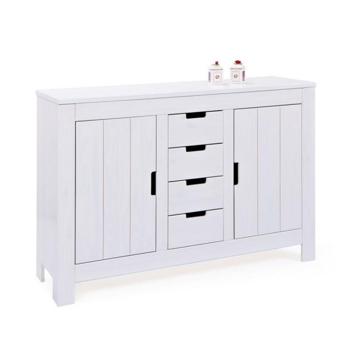 Paris Prix Commode 4 Tiroirs en Bois  Home  139cm Blanc