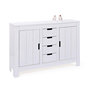 Voir la diapositive 2 : Paris Prix Commode 4 Tiroirs en Bois  Home  139cm Blanc