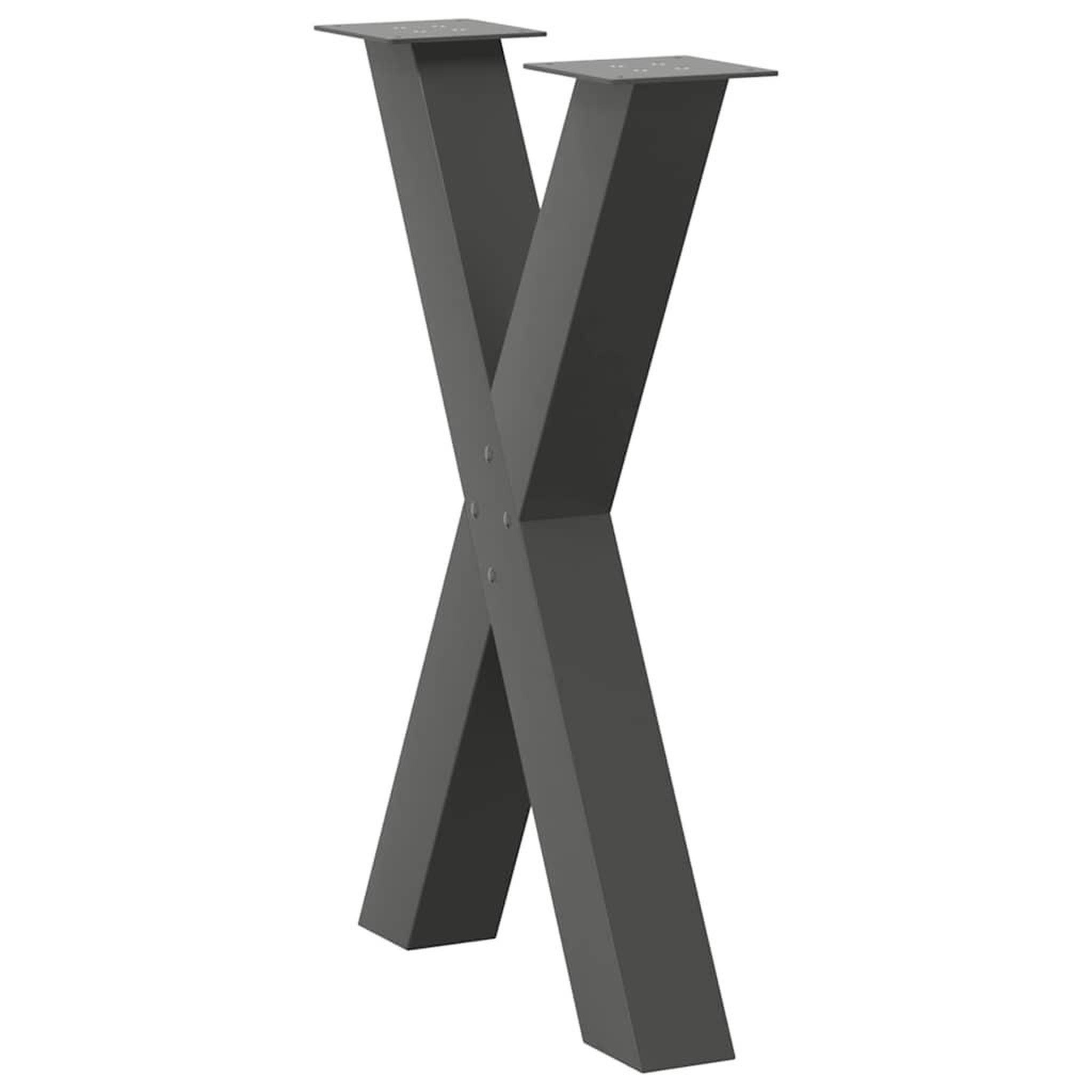 Voir la diapositive 4 : VIDAXL Pieds de table a manger forme de X 2 pcs 50x(72-73) cm acier