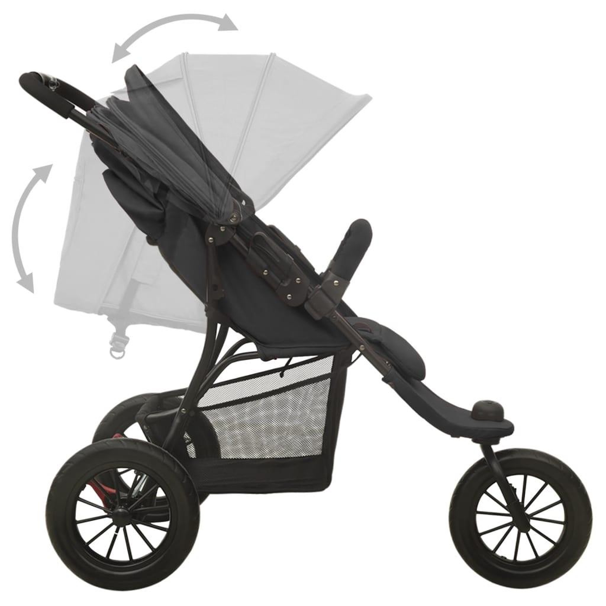 Voir la diapositive 5 : VIDAXL Poussette pour bebe Anthracite Acier