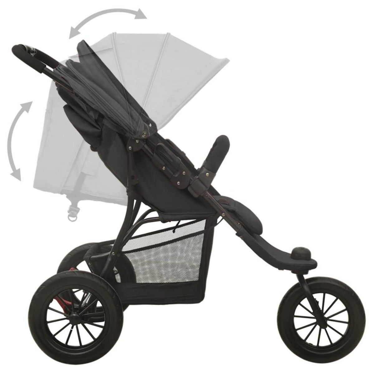 VIDAXL Poussette pour bebe Anthracite Acier