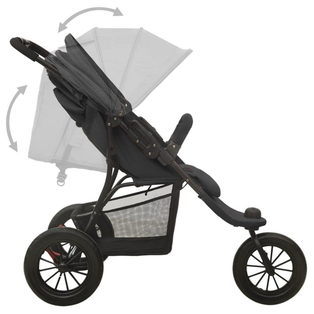 VIDAXL Poussette pour bebe Anthracite Acier